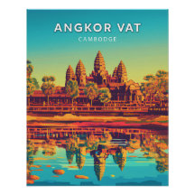 Angkor Wat, Cambodia, Retro-chic Poster