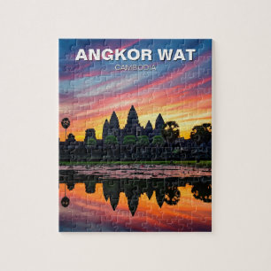 Angkor Wat Cambodia Sunset Jigsaw Puzzle