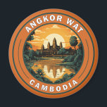 Angkor Wat Cambodia Travel Art Badge Magnet<br><div class="desc">Angkor Wat vector artwork. Angkor Wat is a temple complex in Cambodia that's considered the world's largest religious structure by Guinness World Records. It's located in the ancient Khmer capital city of Angkor,  in northern Cambodia.</div>