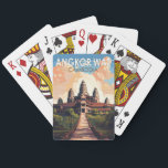 Angkor Wat Cambodia Travel Art Vintage Playing Cards<br><div class="desc">Angkor Wat vector artwork. Angkor Wat is a temple complex in Cambodia that's considered the world's largest religious structure by Guinness World Records. It's located in the ancient Khmer capital city of Angkor,  in northern Cambodia.</div>