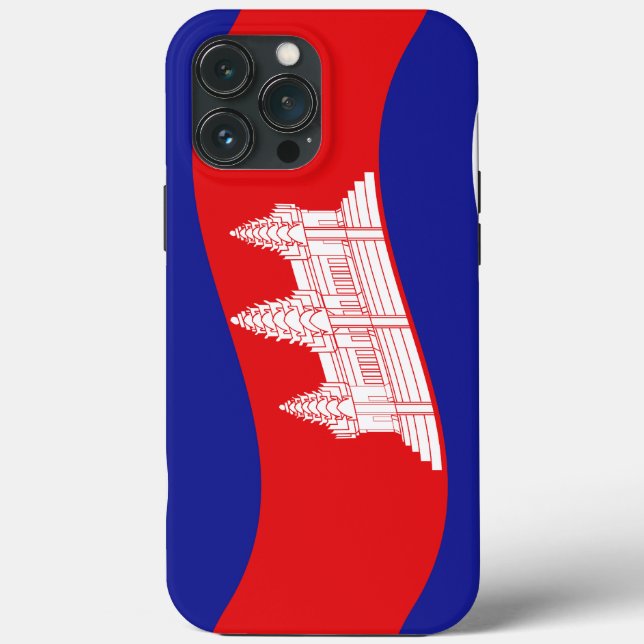 Angkor Wat Cambodian Flag Wave Case-Mate iPhone Case (Back)