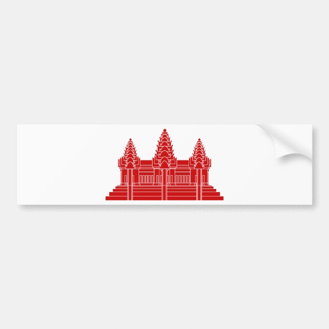 Angkor Wat Cambodian / Khmer Flag Bumper Sticker (Front)