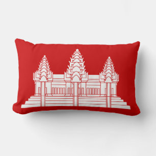 Angkor Wat Cambodian / Khmer Flag Lumbar Cushion
