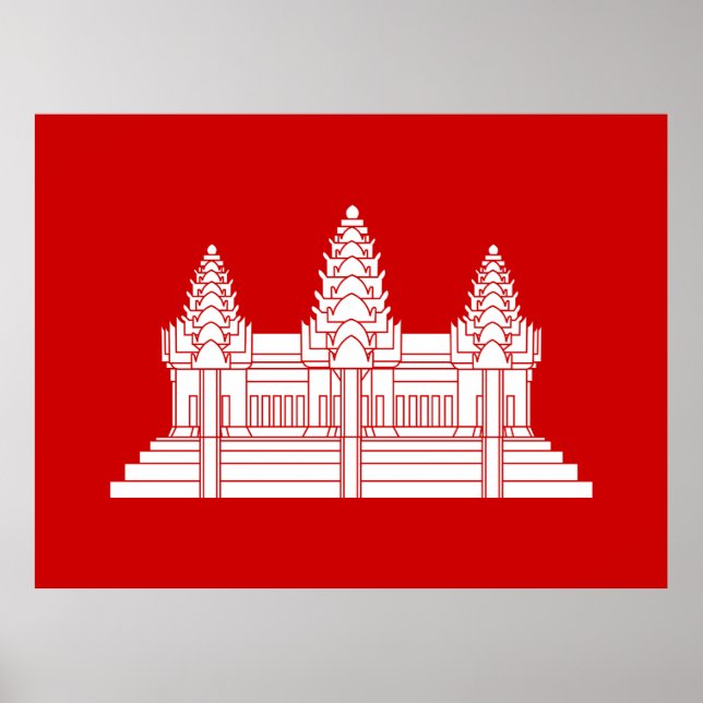 Angkor Wat Cambodian / Khmer Flag Poster (Front)