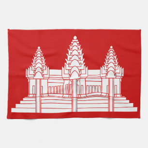 Angkor Wat Cambodian / Khmer Flag Tea Towel