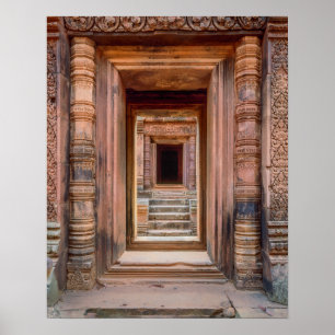 Angkor Wat Entryway, Cambodia Poster