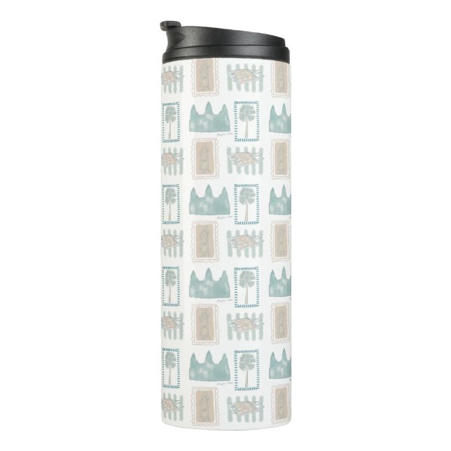 Angkor Wat–inspired seamless pattern tumbler (Rotated Right)