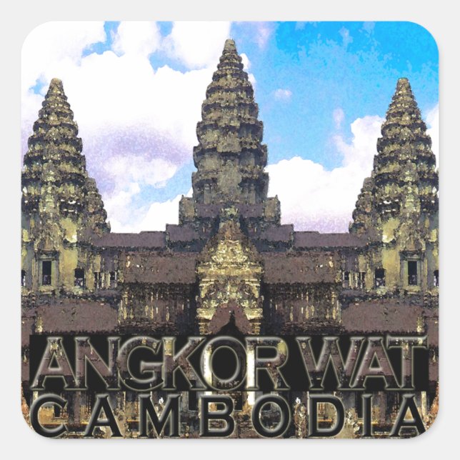 Angkor Wat Square Sticker (Front)