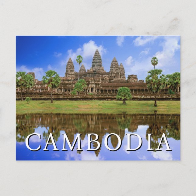 Angkor Wat Temple | Kampuchea, Cambodia | Birthday Postcard (Front)