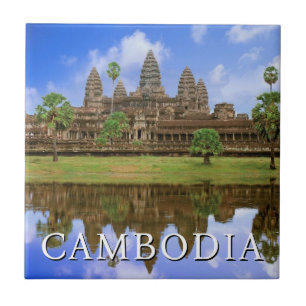 Angkor Wat Temple   Kampuchea, Cambodia Ceramic Tile