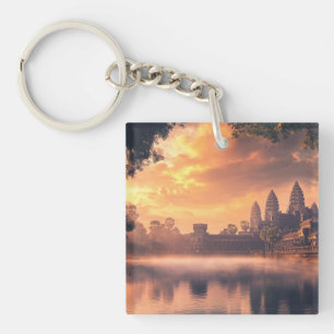 Angkor Wat watercolor Key Ring