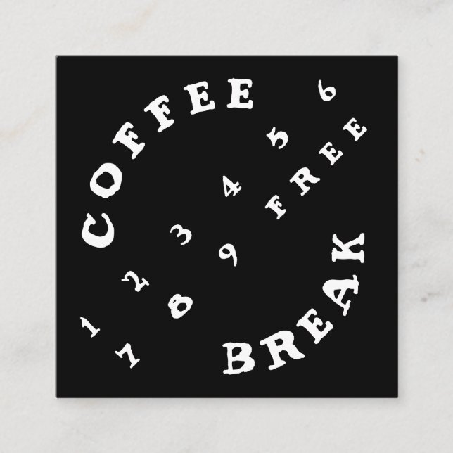 Angled 2 tier Numbers Simple Loyalty Coffee Card (Front)