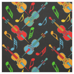 Angled Cellos Music Notes Fabric