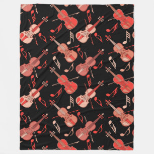Angled Violins Music Notes Fleece Blanket