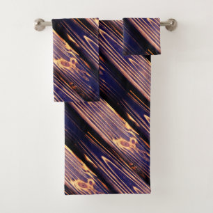 Angled Wood Tile Bath Towel Set