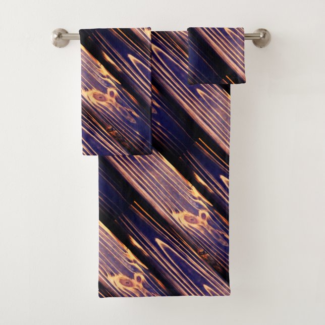 Angled Wood Tile Bath Towel Set (Insitu)