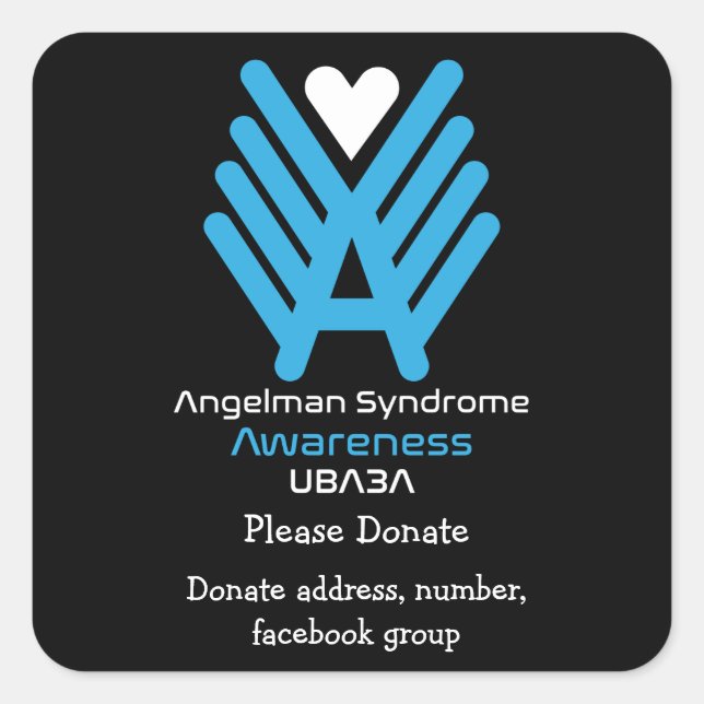 Angleman Syndrome Awareness  Square Sticker (Front)