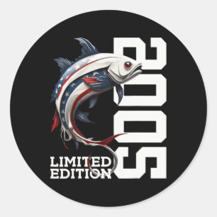 Angler 20th Birthday Fishing Limited Edition 2005  Classic Round Sticker