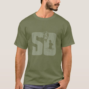 Angler 50 Birthday Green T-Shirt