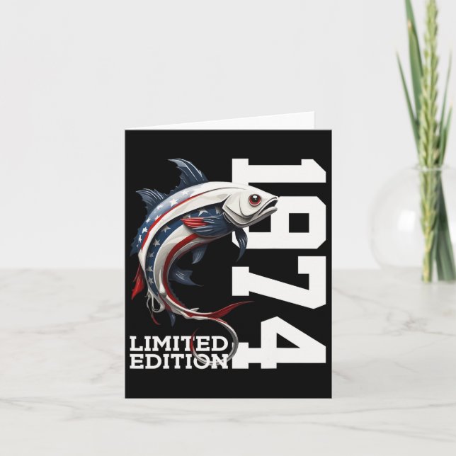 Angler 51st Birthday Fishing Limited Edition 1974  Card (Front)