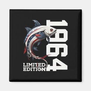 Angler 61st Birthday Fishing Limited Edition 1964 Magnet