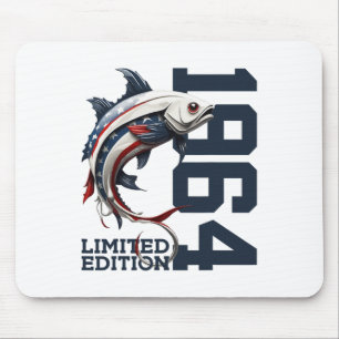 Angler 61st Birthday Fishing Limited Edition 1964 Mouse Pad