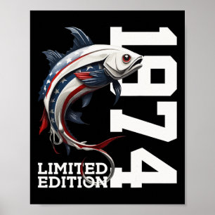 Angler Birthday Fishing Limited Edition 1974 1 Poster