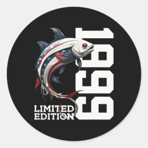Angler Birthday Fishing Limited Edition 1999 Classic Round Sticker