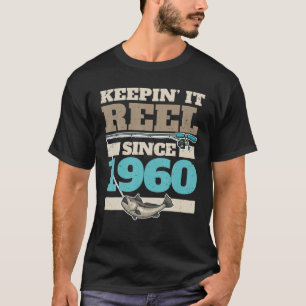 Angler Born 1960 Funny Fishing Matching Family B-D T-Shirt