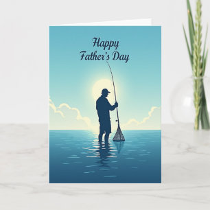 Angler Fathers Day Silhouette Card