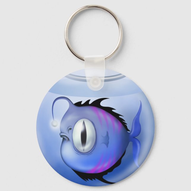 Angler fish aquarium fish bowl cute key ring (Front)