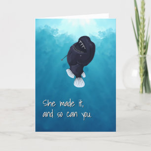Angler Fish Coming to Surface Meme Inspirational Holiday Card