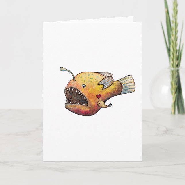 Angler fish love holiday card (Front)