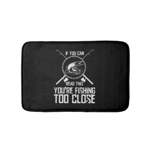 angler fishing fish bait fishing rod gift bath mat