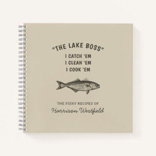 Angler Fishing Humour Personalised Fish Recipes Notebook