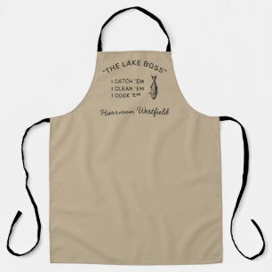 Angler Fishing Humour Personalised Khaki Apron