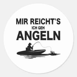 Angler Sayings Funny Fishing Memes Fish and Boat Classic Round Sticker