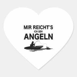Angler Sayings Funny Fishing Memes Fish and Boat Heart Sticker