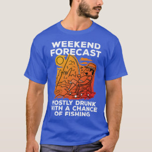 Angler weekend forecast fishing and beer Angling T-Shirt