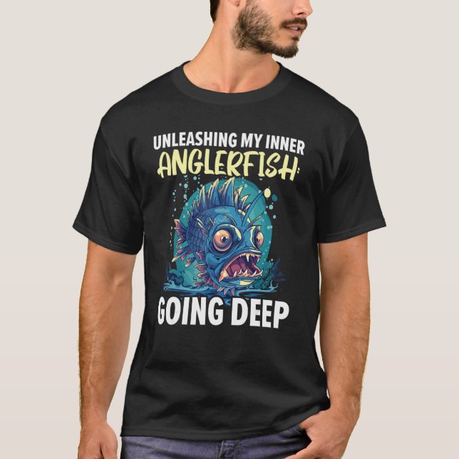 Anglerfish Angler Fish Fisherman Fishing Deep Sea  T-Shirt (Front)