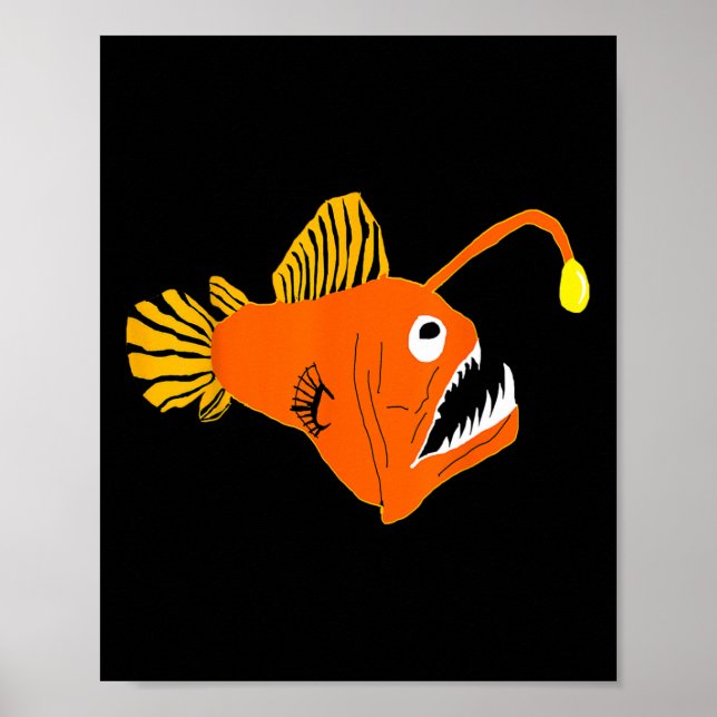 Anglerfish Deep Sea Creatures Angler Fish Sea Mons Poster (Front)