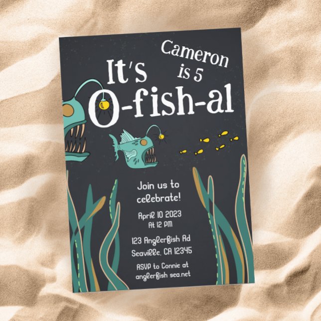Anglerfish Deep Sea Ocean Birthday Invitation (Creator Uploaded)