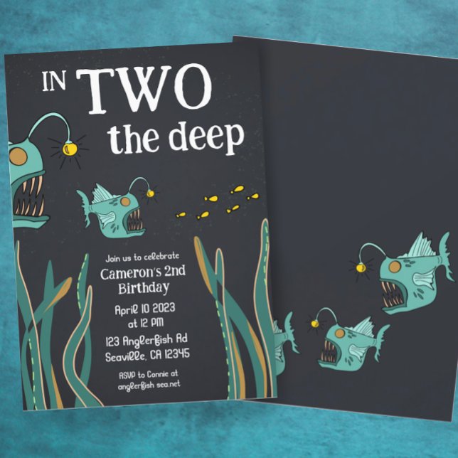 Anglerfish Deep Sea Ocean Second Birthday  Invitation (Creator Uploaded)
