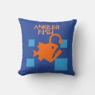 Anglerfish Throw Pillow | Abstract Anglerfish |