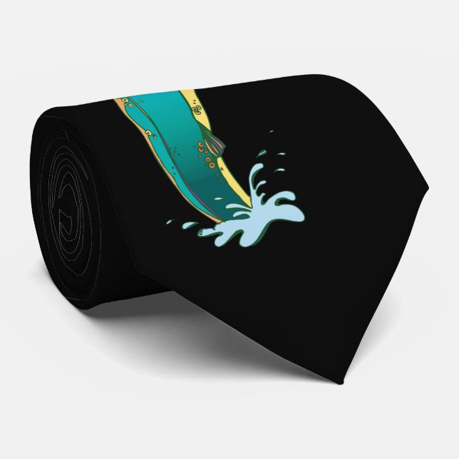 Angler's Psychedelic Leaping Trout Fly Fishing Tie (Rolled)