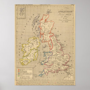 Angleterre, Ecosse, Irlande et Man en 1100 Poster