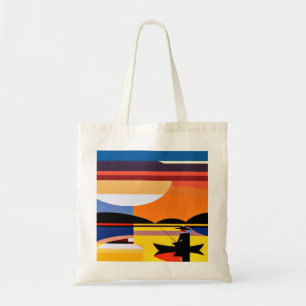 Angling at sunset tote bag