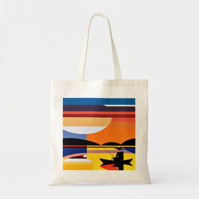 Angling at sunset tote bag (Front)