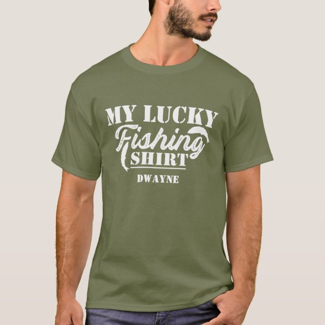 Angling Lucky Fishing Shirt Funny Quote (Front)
