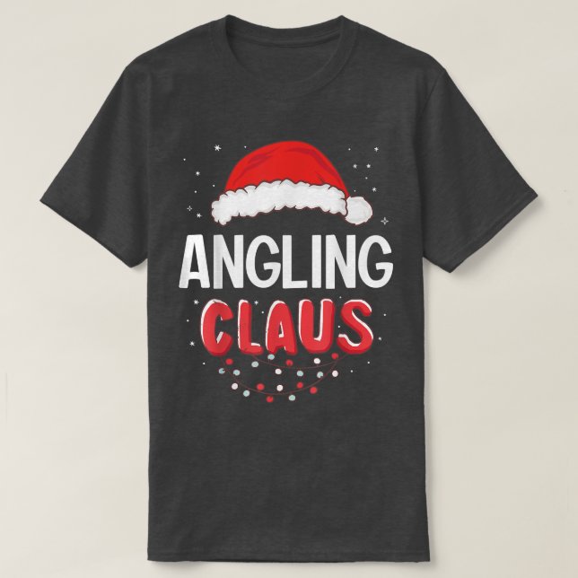 Angling Santa Claus Christmas Matching Costume  T-Shirt (Design Front)